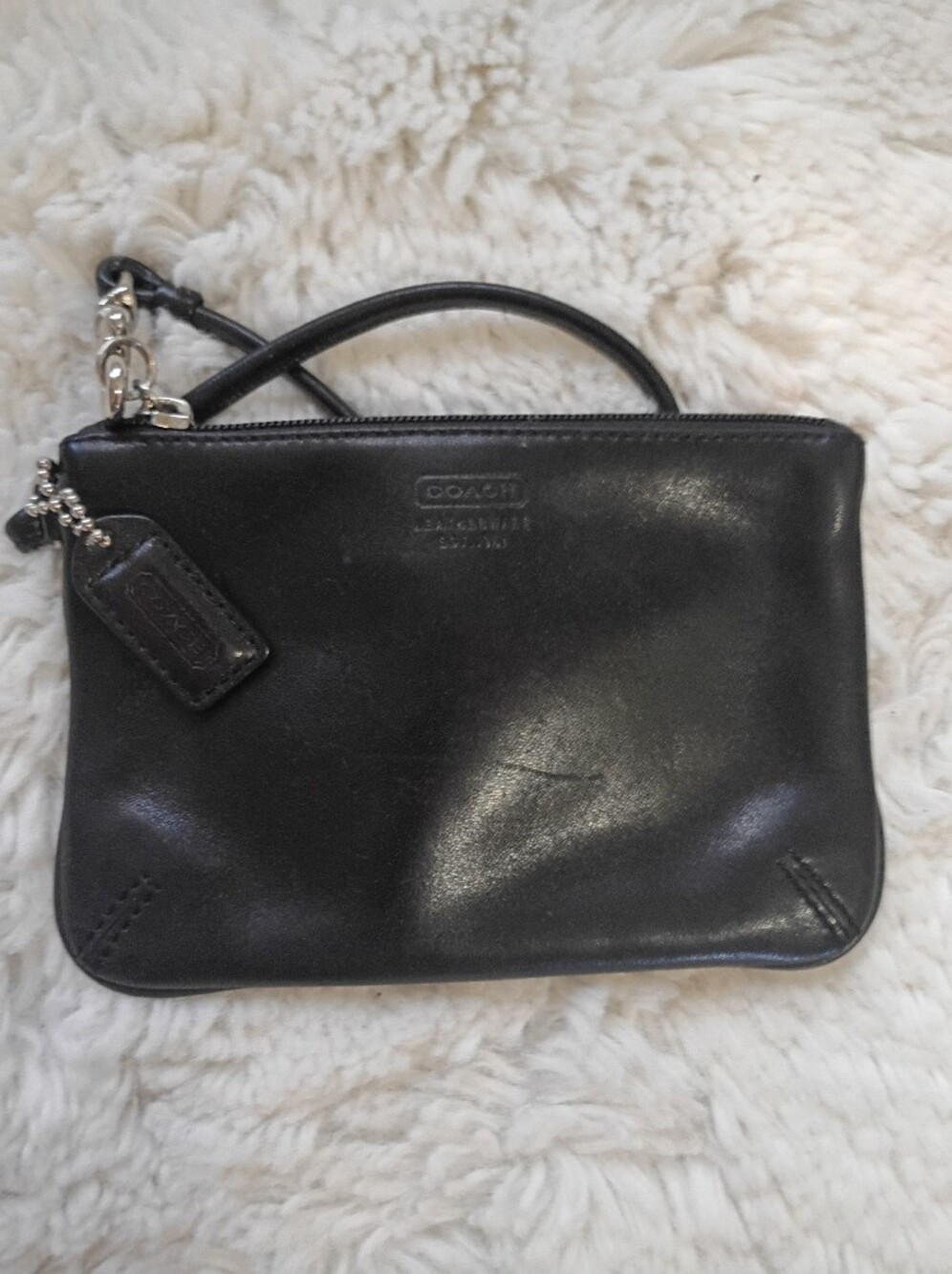 COACH Vintage Black Leatherware Wristlet